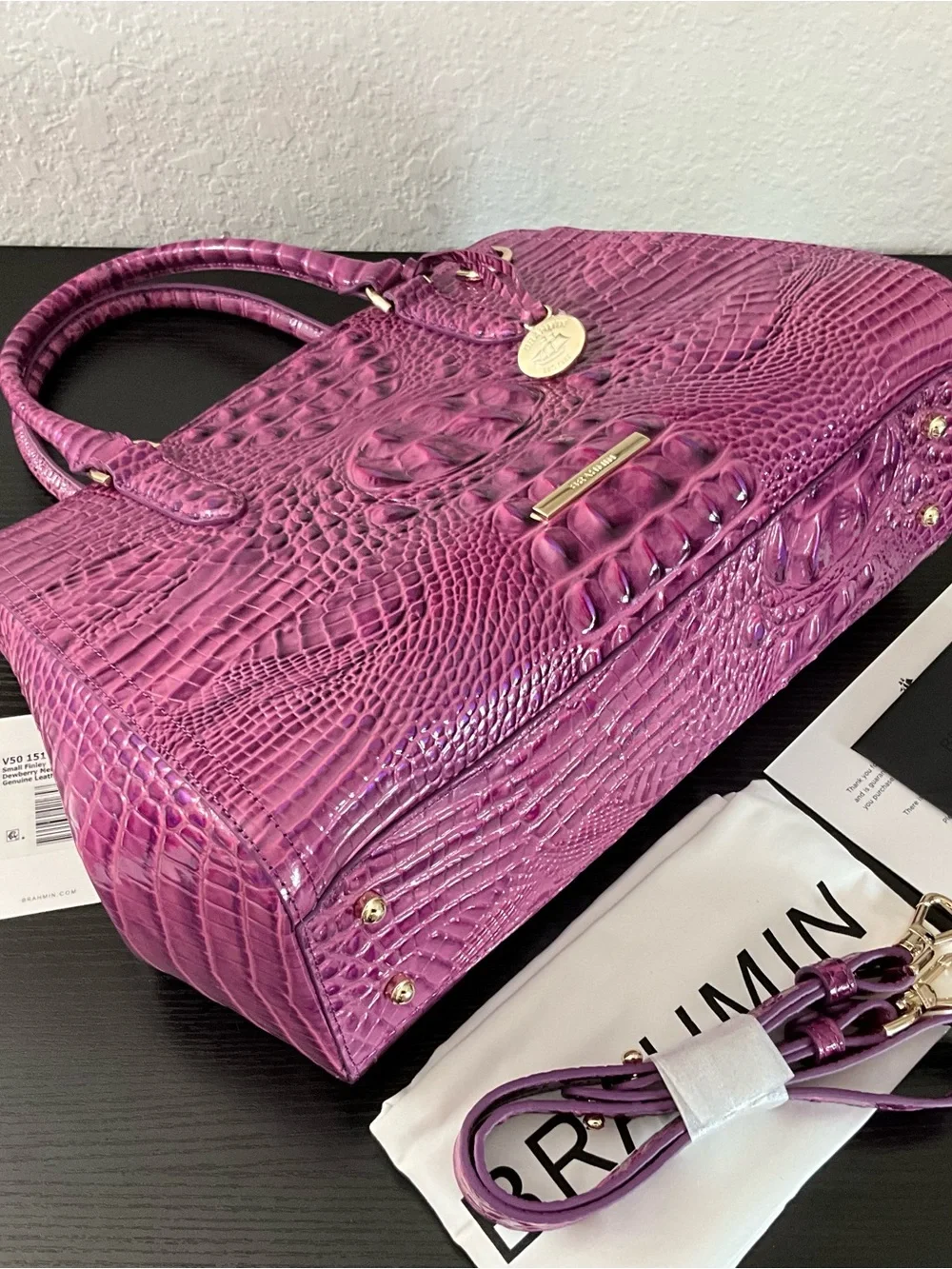 Brahmin Small Finley DEWBERRY MELBOURNE W/2 Full Eyes NWT